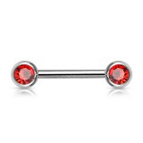 Piercing téton barbell 06 - Strass avec tige de 16mm