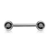 Piercing téton barbell 06 - Strass avec tige de 16mm