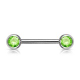 Piercing téton barbell 06 - Strass avec tige de 16mm