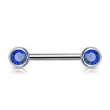 Piercing téton barbell 06 - Strass avec tige de 16mm