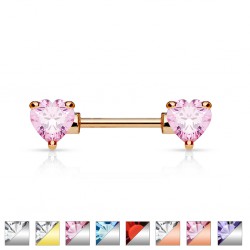 Piercing téton barbell 07 - Zircone coeur