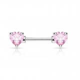 Piercing téton barbell 07 - Zircone coeur