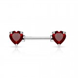 Piercing téton barbell 07 - Zircone coeur