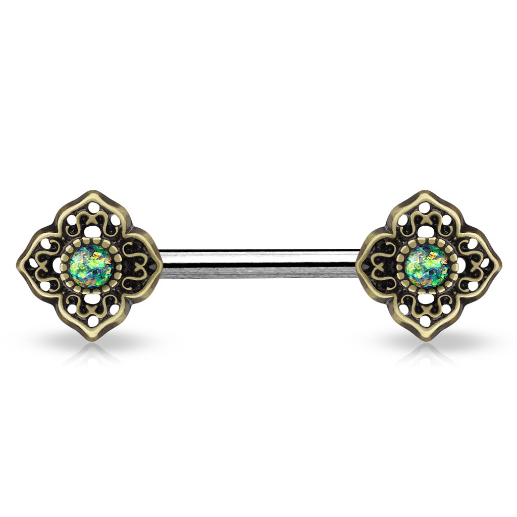 Faux piercing téton coeurs vintage