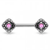 Piercing téton barbell 33 - Vintage gris A