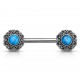 Piercing téton barbell 34 - Vintage turquoise A