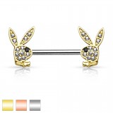 Piercing téton playboy 8 - Transparent oeil noir