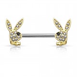 Piercing téton playboy 8 - Transparent oeil noir