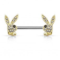 Piercing téton playboy 8 - Transparent oeil noir