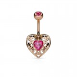 Piercing nombril coeur 13 - Zircone central
