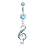 Piercing nombril musique 04 - Clé de sol