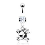 Piercing nombril gothique 25 - Tête de mort