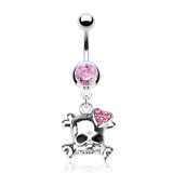 Piercing nombril gothique 25 - Tête de mort
