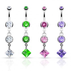 Piercing nombril losange et cercle (D10)