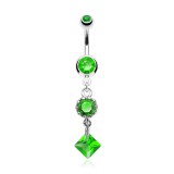 Piercing nombril losange et cercle (D10)