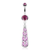 Piercing nombril cascade quatre strass (D110)