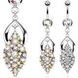 Piercing nombril multistrass (D108)