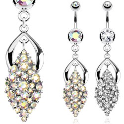 Piercing nombril multistrass (D108)