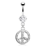 Piercing nombril peace and love multistrass (D129)