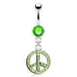Piercing nombril peace and love multistrass (D129)