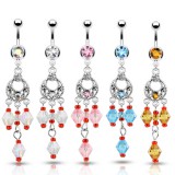 Piercing nombril chandelier et breloques (D89)