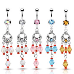 Piercing nombril chandelier et breloques (D89)
