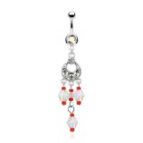 Piercing nombril chandelier et breloques (D89)