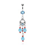 Piercing nombril chandelier et breloques (D89)
