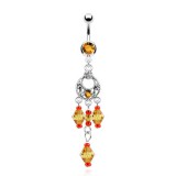 Piercing nombril chandelier et breloques (D89)