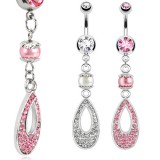 Piercing nombril ovale et perle (D95)