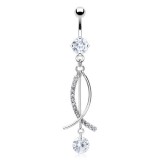 Piercing nombril cercle pendant (D40)