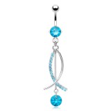 Piercing nombril cercle pendant (D40)
