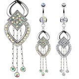 Piercing nombril multistrass chainettes (D44)