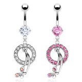 Piercing nombril cercle et papillon (D58)