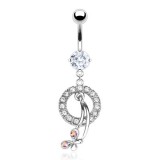 Piercing nombril cercle et papillon (D58)