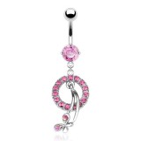 Piercing nombril cercle et papillon (D58)