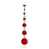 Piercing nombril cascade de zircones ronds (D64)
