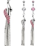 Piercing nombril vrilles et cascade (D144)