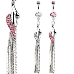 Piercing nombril vrilles et cascade (D144)
