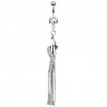 Piercing nombril vrilles avec pendentif cascade en chaînes gris