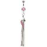 Piercing nombril vrilles et cascade (D144)