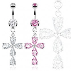 Piercing nombril cinq strass (D70)