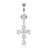 Piercing nombril cinq strass (D70)