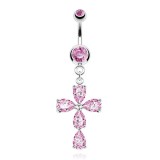 Piercing nombril cinq strass (D70)