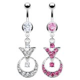 Piercing nombril cercle et triangle (D157)