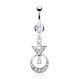 Piercing nombril cercle et triangle (D157)