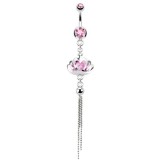 Piercing nombril couronne et chainettes (D167)