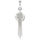 Piercing nombril multistrass chainettes (D215)