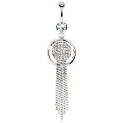 Piercing nombril multistrass chainettes (D215)