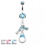 Piercing nombril menottes 01 - Avec pistolet